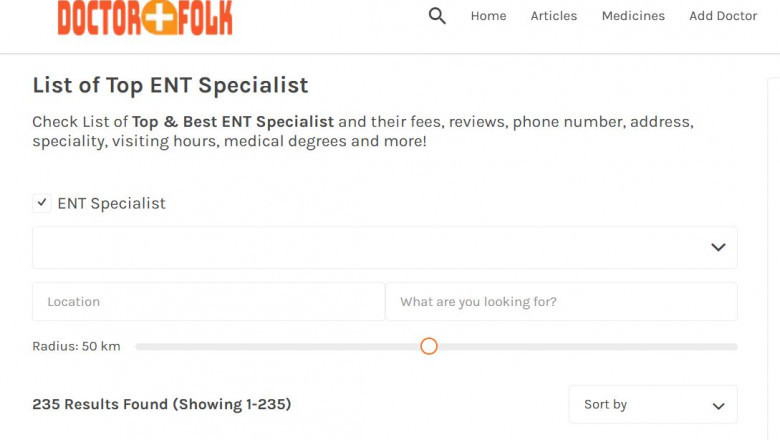 ENT Specialist in India - Fees, Reviews, Phone, Address & Experience