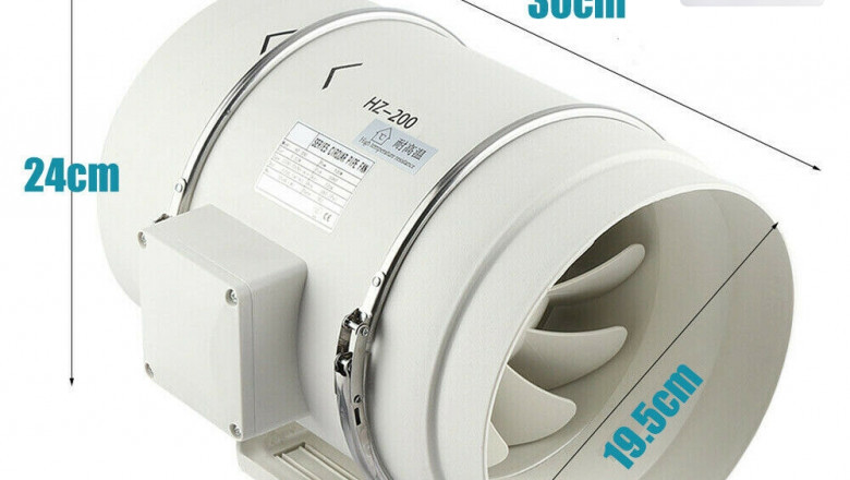 8inch Extractor Fan Duct Hydroponic Inline Exhaust Vent Industrial - Qubyk UK