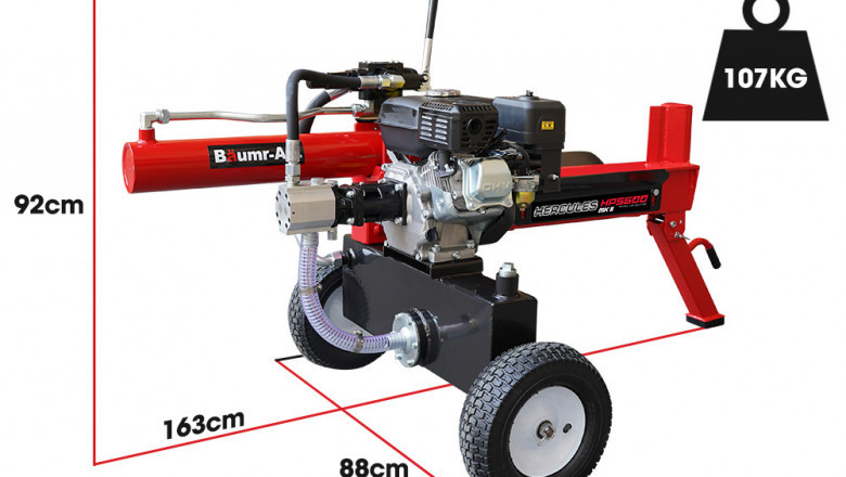Baumr ag 20 Tonne Hydraulic Petrol Log Splitter 8hp Wood Firewood Cutter Hps600 - Qubyk UK