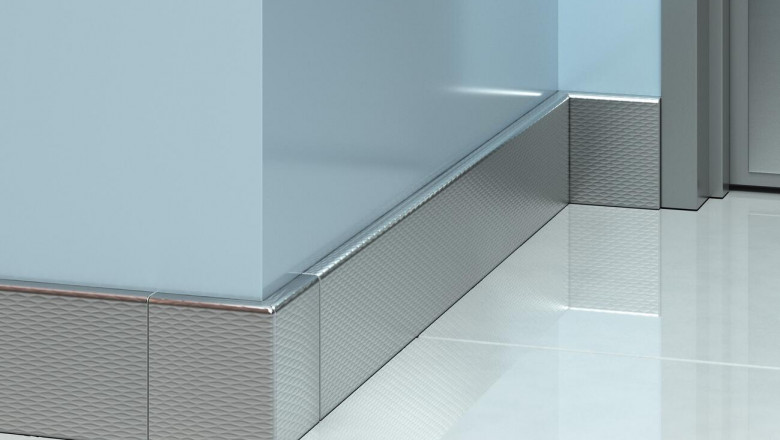 Patterned Stainless Steel Baseboard