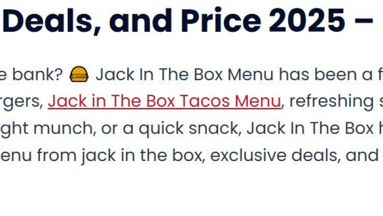 Sourdough Jack Menu