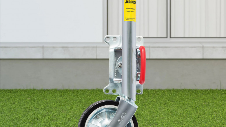 Alko 8 inch Swing Up Jockey Wheel With Large Swivel Bracket - Qubyk UK