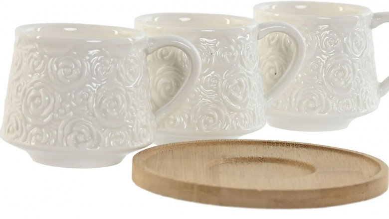 Cup Home ESPRIT White Bamboo Porcelain 90 ml- Qubyk UK