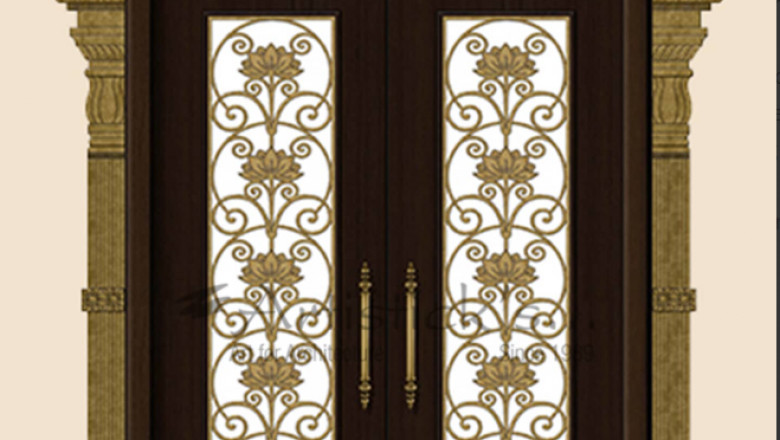 Timeless Elegance: Brass Pooja Room Door Designs for a Sacred Space
