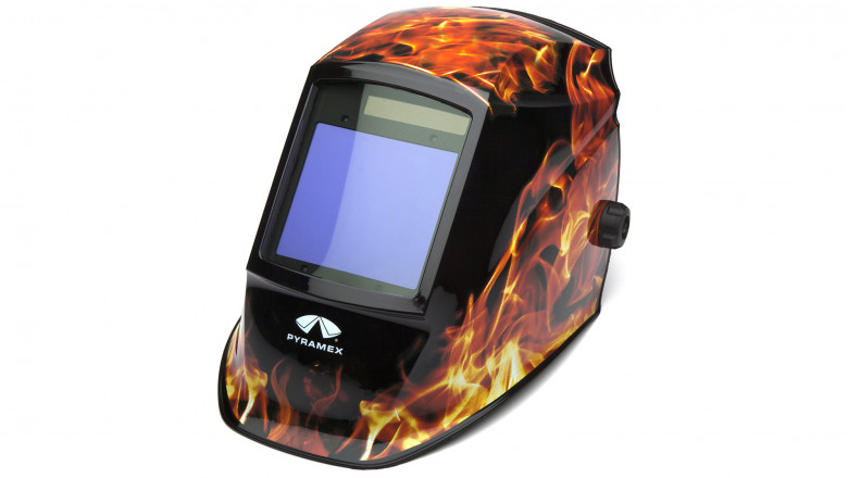 Pyramex WHAM3030FL Flames Decorated Auto Darkening Welding Hood