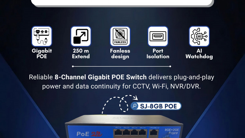 8-Port PoE Switch in Delhi – Ideal for CCTV, NVR, DVR &amp; WiFi Cameras
