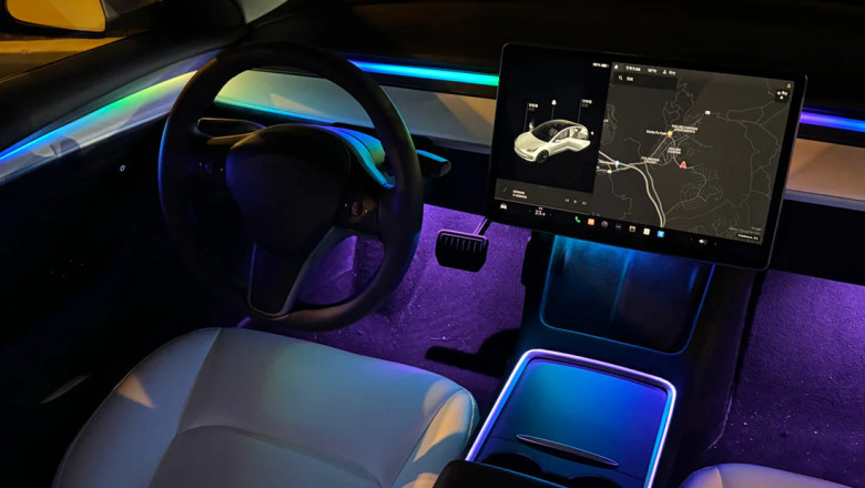 Make Night Drives Better with the LightingBugTech Tesla Ambient Lighting Kit