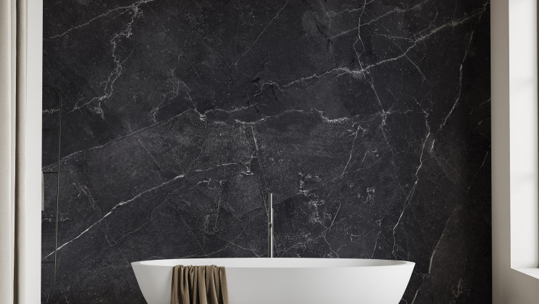 Dark, Dramatic &amp; Waterproof: Moody Wallpaper Ideas for Modern Bathrooms