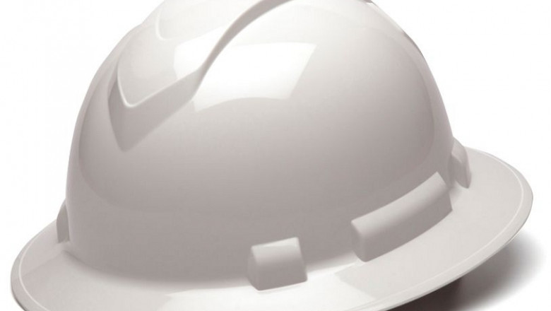 Pyramex Ridgeline HP541 Full Brim Hard Hats - With 4 Point Ratchet Suspension