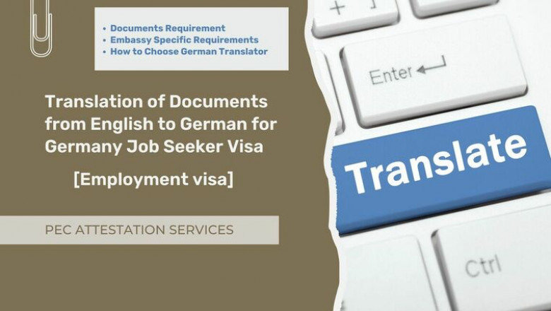 Translation of Documents from English to German for Germany Job Seeker Visa