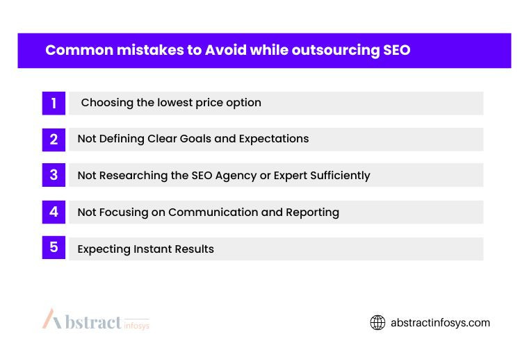 Mistakes to avoid while outsourcing seo Abstract Infosys