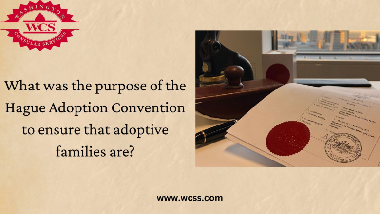 What was the purpose of the Hague Adoption Convention to ensure that adoptive families are?