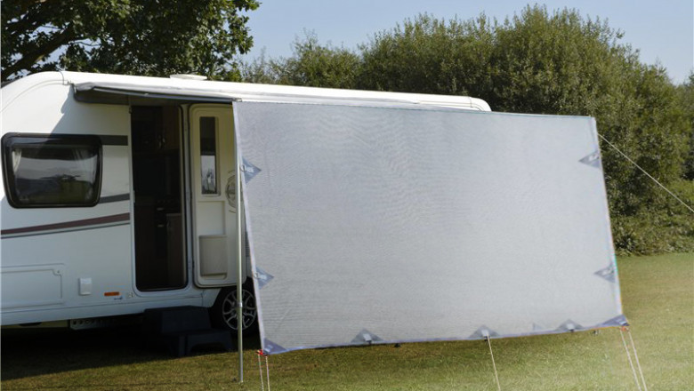 3.4m Caravan Privacy Screen Side Sunscreen Sun Shade for 12' Roll Out Awning- Qubyk AU