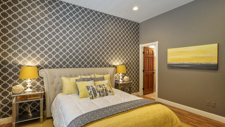 Two Colour Combination for Bedroom Walls and Plywood Wooden Mandir Design for Home
