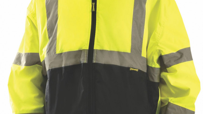 Occunomix LUX-250-JB ANSI Class 3 Hi-Viz Black Bottom Bomber Jacket